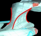 Highlighting the compound curves on the rear of the neck section.